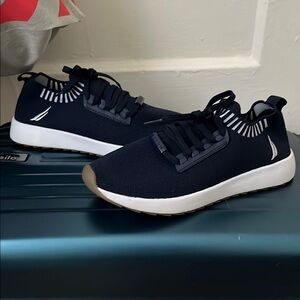 Women’s Nautica Blue and White Knit Sneakers